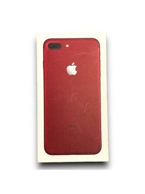 Empty iPhone 7 Plus Red 128GB Box With Apple Stickers & Inserts
